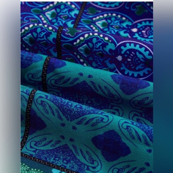 Boho Patchwork Print Maxi Skirt Blue - Picture 6 of 10